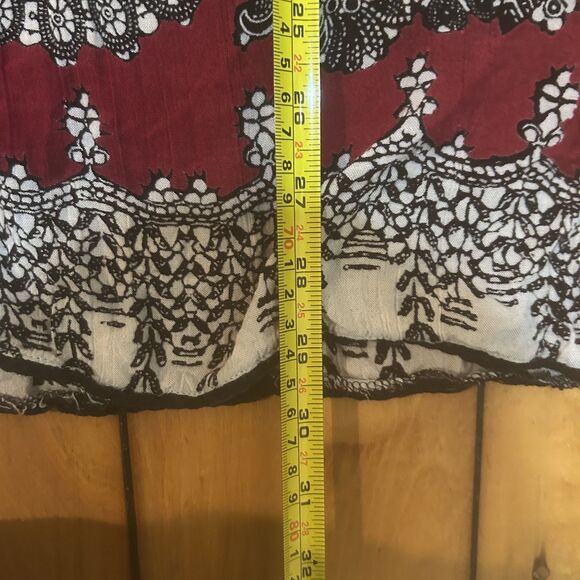 Angie Womens Black Rayon Multicolor Tunic-Sz L-Crochet Neck-Boho-Hippie-Festival - Picture 8 of 9